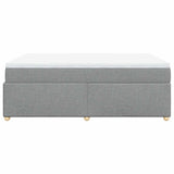 Box Spring Bed with Mattress Light Gray Queen Fabric