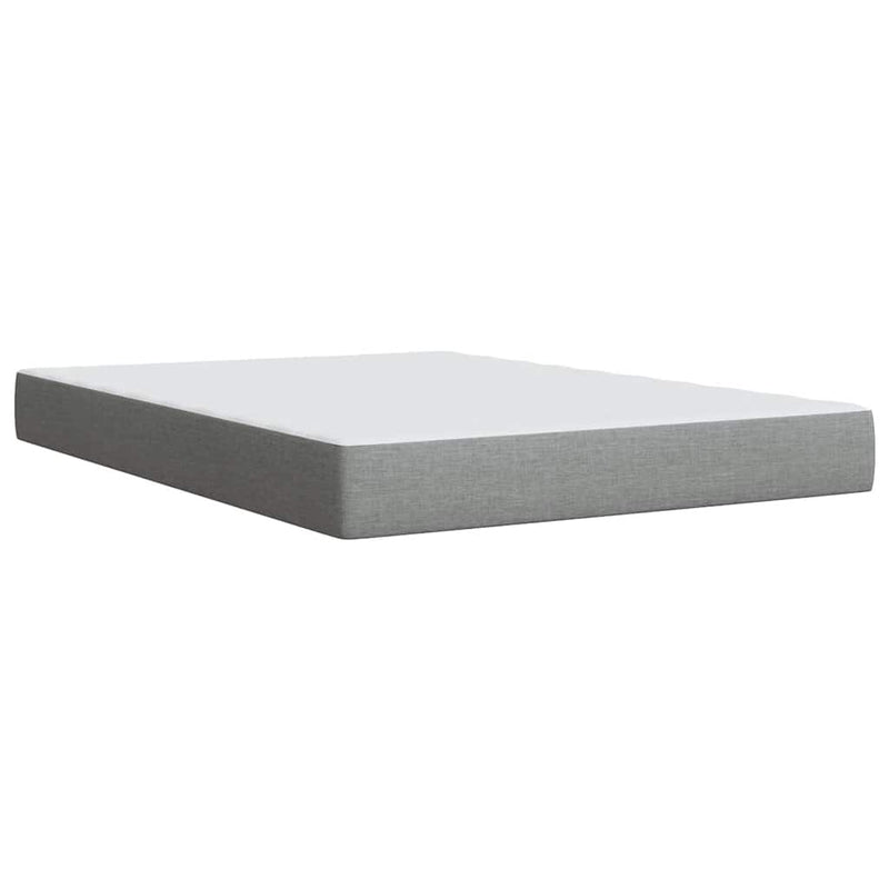 Box Spring Bed with Mattress Light Gray Queen Fabric