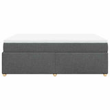 Box Spring Bed with Mattress Dark Gray Queen Fabric