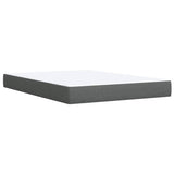 Box Spring Bed with Mattress Dark Gray Queen Fabric