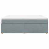 Box Spring Bed with Mattress Light Gray King Fabric