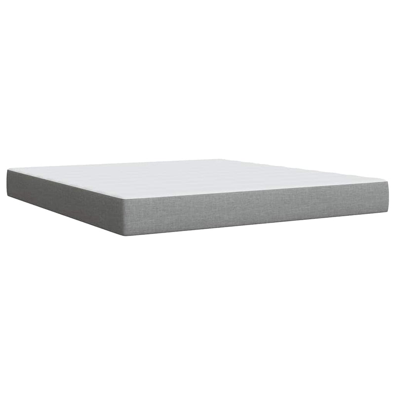 Box Spring Bed with Mattress Light Gray King Fabric