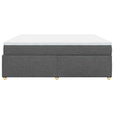 Box Spring Bed with Mattress Dark Gray King Fabric