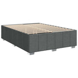 Box Spring Bed with Mattress Dark Gray Full Fabric