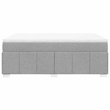 Box Spring Bed with Mattress Light Gray Queen Fabric