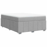 Box Spring Bed with Mattress Light Gray Queen Fabric