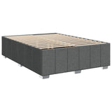 Box Spring Bed with Mattress Dark Gray Queen Fabric