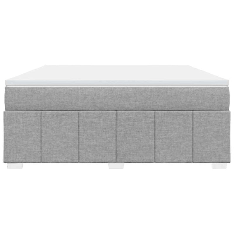 Box Spring Bed with Mattress Light Gray California King Fabric