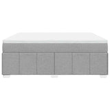 Box Spring Bed with Mattress Light Gray California King Fabric