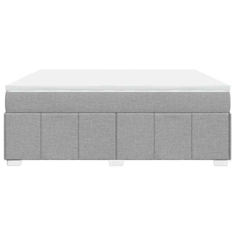 Box Spring Bed with Mattress Light Gray California King Fabric