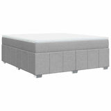 Box Spring Bed with Mattress Light Gray California King Fabric