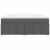 Box Spring Bed with Mattress Dark Gray California King Fabric