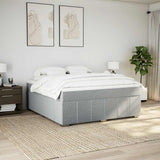 Box Spring Bed with Mattress Light Gray King Fabric