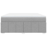 Box Spring Bed with Mattress Light Gray King Fabric