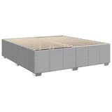 Box Spring Bed with Mattress Light Gray King Fabric