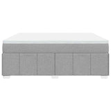 Box Spring Bed with Mattress Light Gray King Fabric