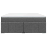 Box Spring Bed with Mattress Dark Gray King Fabric