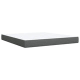 Box Spring Bed with Mattress Dark Gray King Fabric