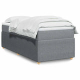 Box Spring Bed with Mattress Light Gray Twin XL Fabric