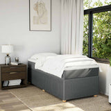 Box Spring Bed with Mattress Dark Gray Twin XL Fabric