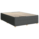 Box Spring Bed with Mattress Dark Gray Full Fabric