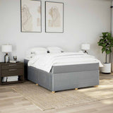 Box Spring Bed with Mattress Light Gray Queen Fabric