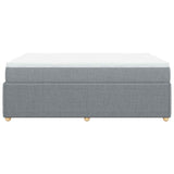 Box Spring Bed with Mattress Light Gray Queen Fabric