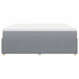 Box Spring Bed with Mattress Light Gray California King Fabric