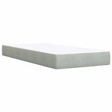 Box Spring Bed with Mattress Light Gray Twin Velvet