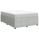 Box Spring Bed with Mattress Light Gray Full Velvet