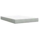 Box Spring Bed with Mattress Light Gray Queen Velvet