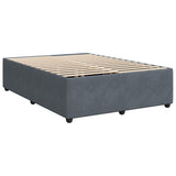 Box Spring Bed with Mattress Dark Gray Queen Velvet