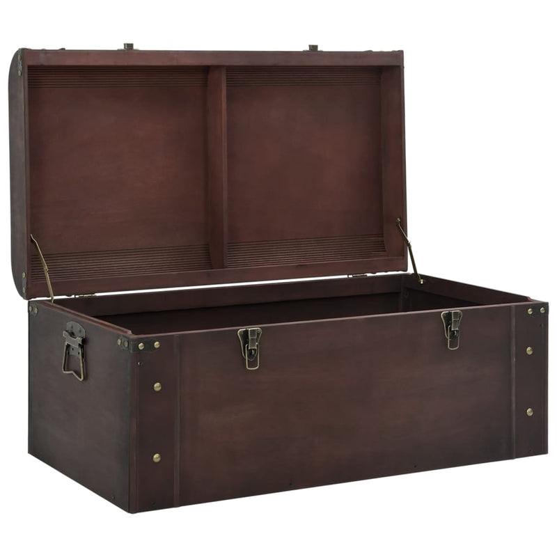 Treasure Chest with Latches Dark Brown 31.3"x15.6"x15.6" Plywood