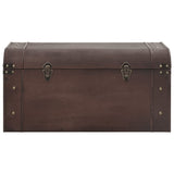 Treasure Chest with Latches Dark Brown 31.3"x15.6"x15.6" Plywood