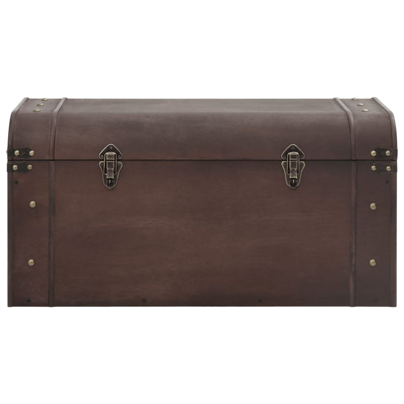 Treasure Chest with Latches Dark Brown 31.3"x15.6"x15.6" Plywood