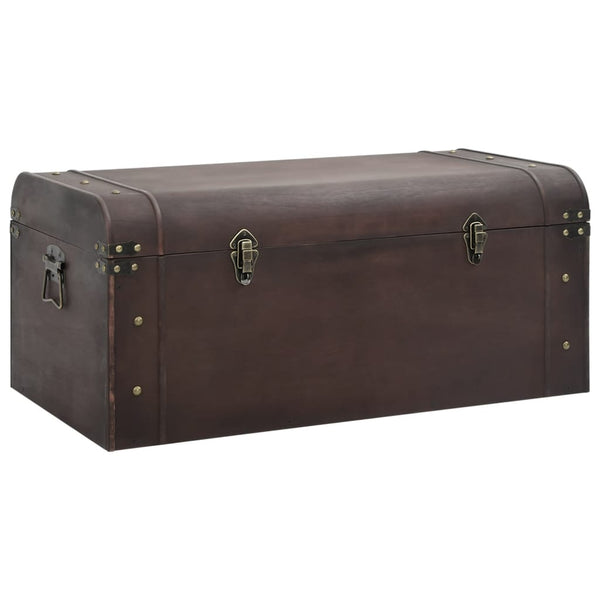 Treasure Chest with Latches Dark Brown 35.4"x19.7"x15.6" Plywood