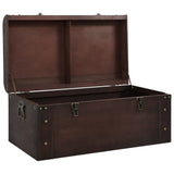 Treasure Chest with Latches Dark Brown 35.4"x19.7"x15.6" Plywood