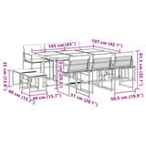 11 Piece Patio Dining Set with Cushions Black Textilene