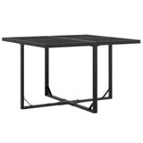 5 Piece Patio Dining Set Black Textilene