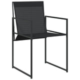 5 Piece Patio Dining Set Black Textilene