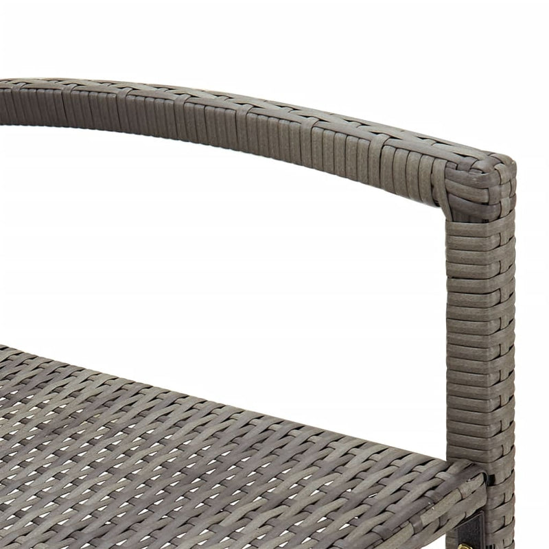 3 Piece Patio Bar Set Gray Solid Wood Acacia and Poly Rattan