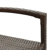 5 Piece Patio Bar Set Brown Solid Wood Acacia and Poly Rattan