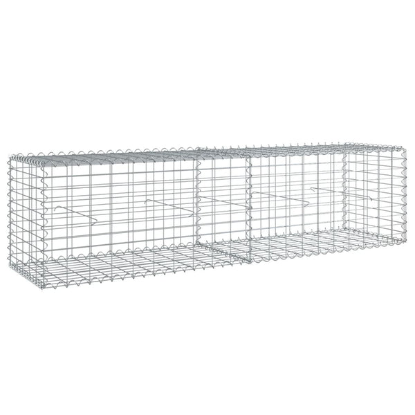 Gabion Basket with Cover 78.7"x19.7"x19.7" Galvanized Iron