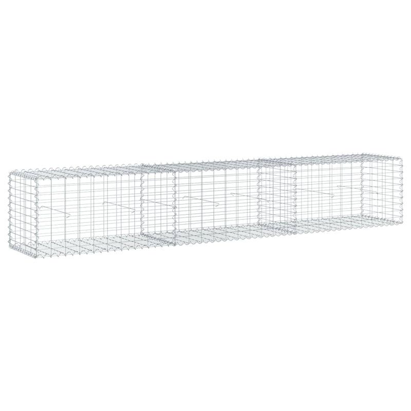 Gabion Basket with Cover 118.1"x19.7"x19.7" Galvanized Iron