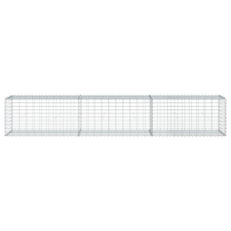 Gabion Basket with Cover 118.1"x19.7"x19.7" Galvanized Iron