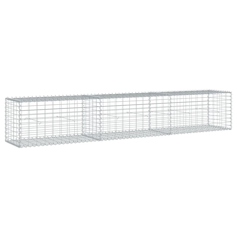 Gabion Basket with Cover 118.1"x19.7"x19.7" Galvanized Iron