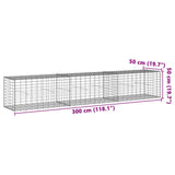 Gabion Basket with Cover 118.1"x19.7"x19.7" Galvanized Iron