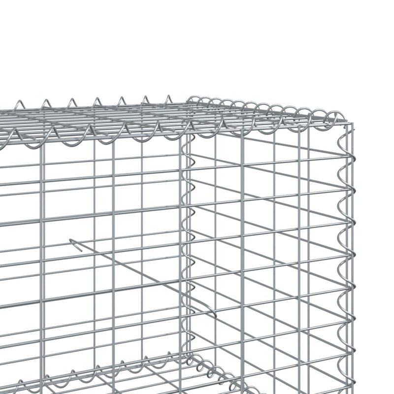 Gabion Basket with Cover 275.6"x19.7"x19.7" Galvanized Iron