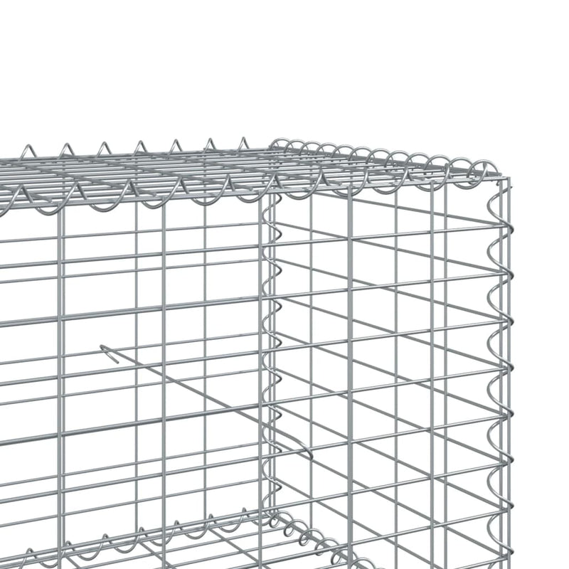 Gabion Basket with Cover 315"x19.7"x19.7" Galvanized Iron