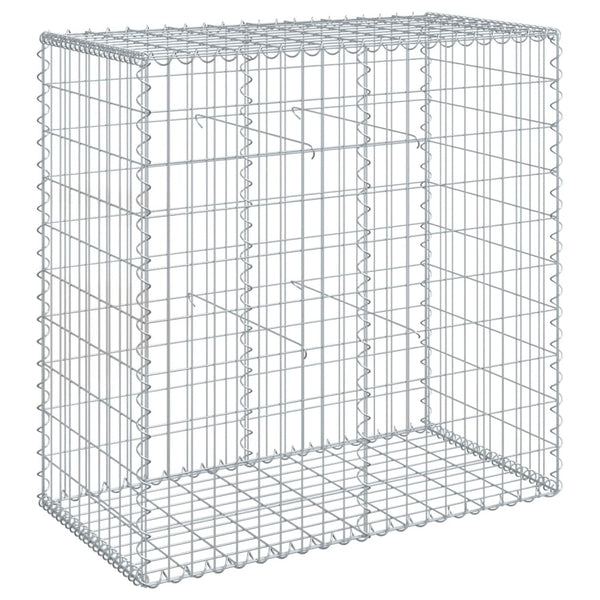 Gabion Basket with Cover 39.4"x19.7"x39.4" Galvanized Iron